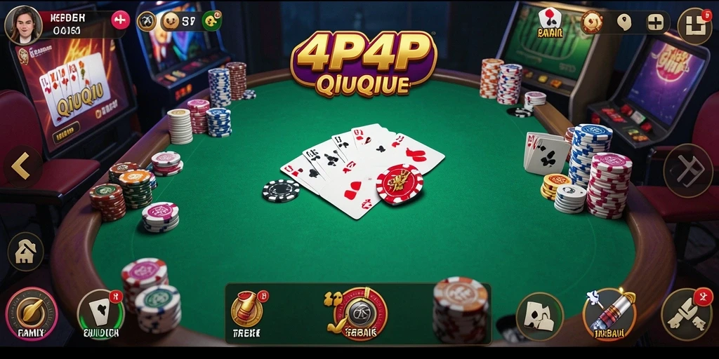 Gambaran gameplay seru dalam 4P4P yang menampilkan aksi QiuQiu.