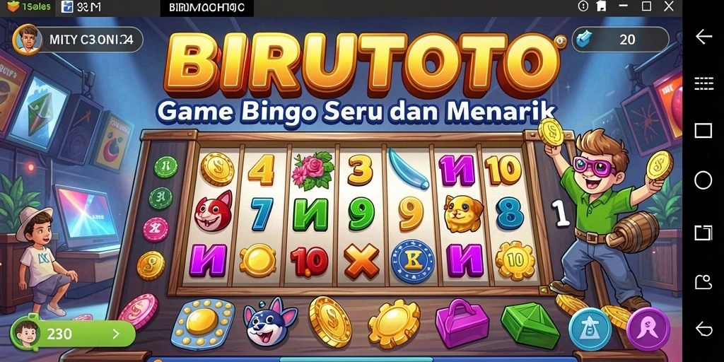 Screenshot gameplay BIRUTOTO menunjukkan suasana bermain Bingo yang seru.