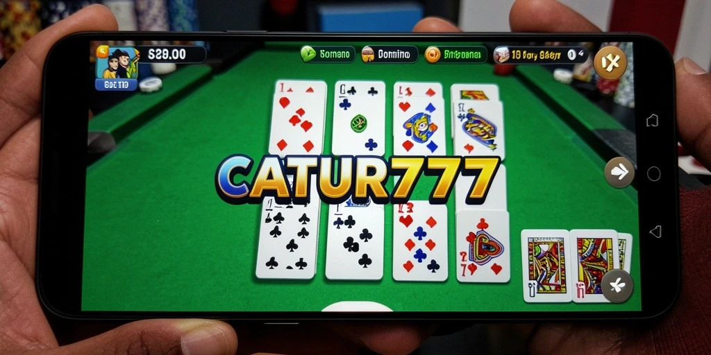 Screenshot utama CATUR777 menunjukkan gameplay Domino yang seru.