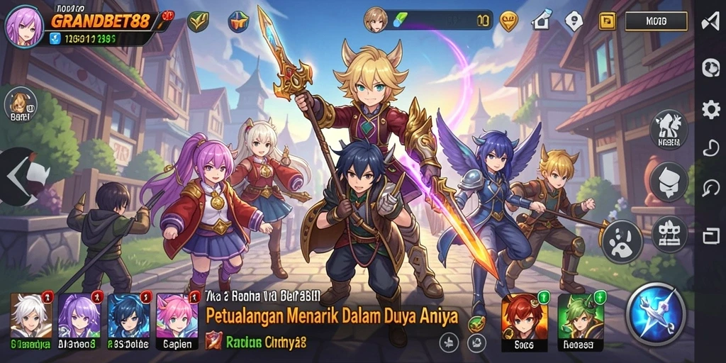 Tampilan grafis menarik dari gameplay GRANDBET88 yang penuh warna.