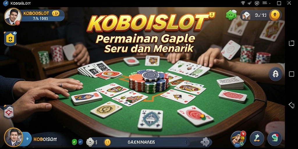 Screenshot gameplay KOBOISLOT menunjukkan keseruan bermain Gaple yang interaktif.