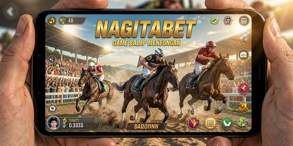 Gameplay balap seru di NAGITABET dengan lintasan menantang.
