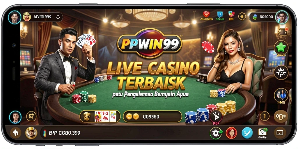 Tampilan gameplay Live Casino yang seru dan interaktif di PPWIN99.