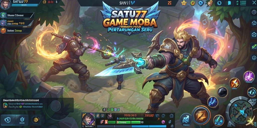 Tangkapan layar gameplay seru SATU77 dengan aksi MOBA yang menarik.