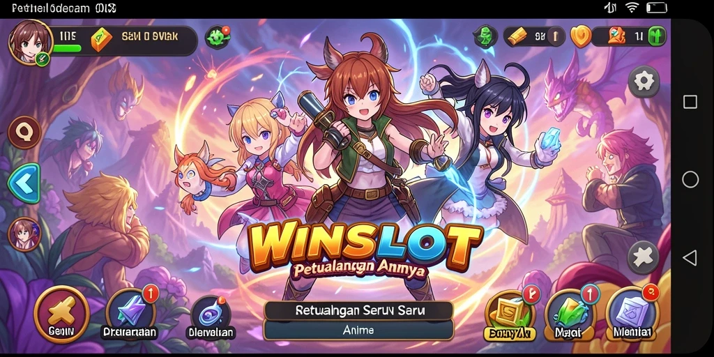 Tangkapan layar gameplay <strong>WINSLOT</strong> yang menampilkan karakter anime dalam aksi.